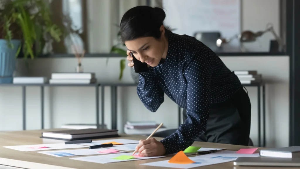Sales professional implementing a structured sales plan for long-term success.